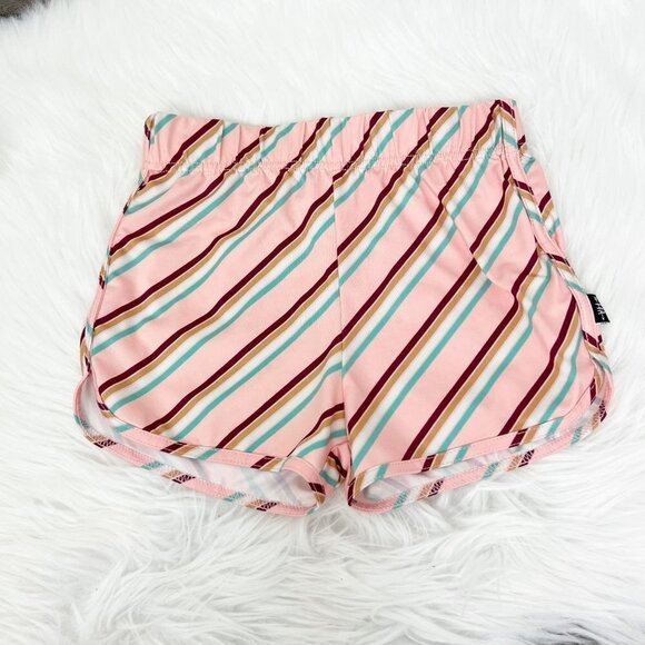 Feather 4 Arrow for Peek Girls Small 6/7 Pink Striped Swim Shorts - Picture 1 of 8